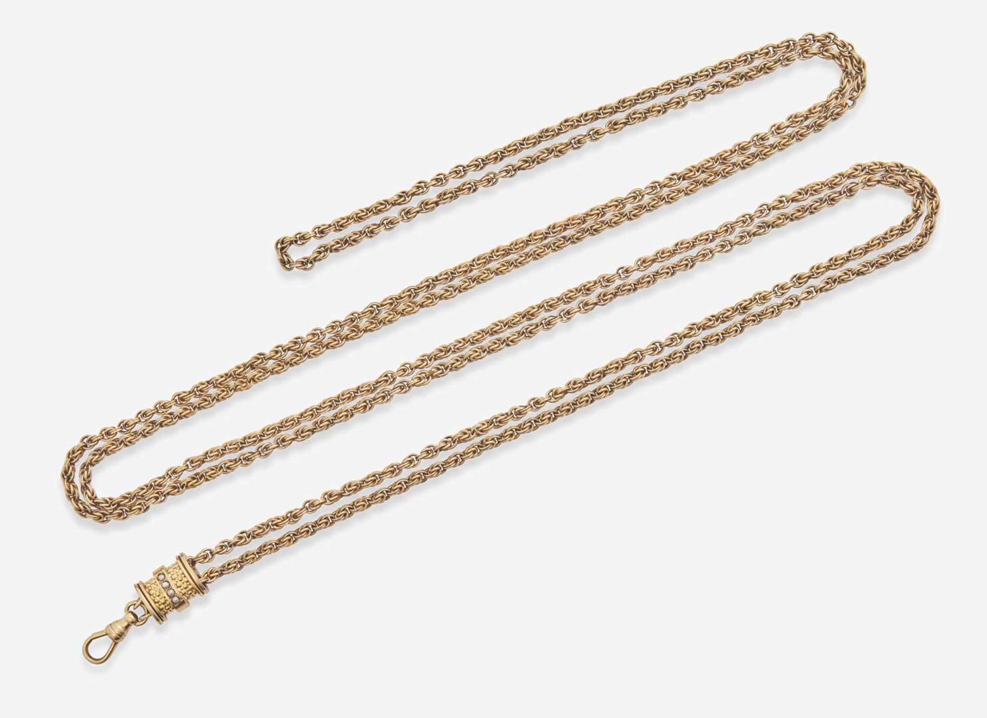 A 14K Yellow Gold Pocket Watch Chain