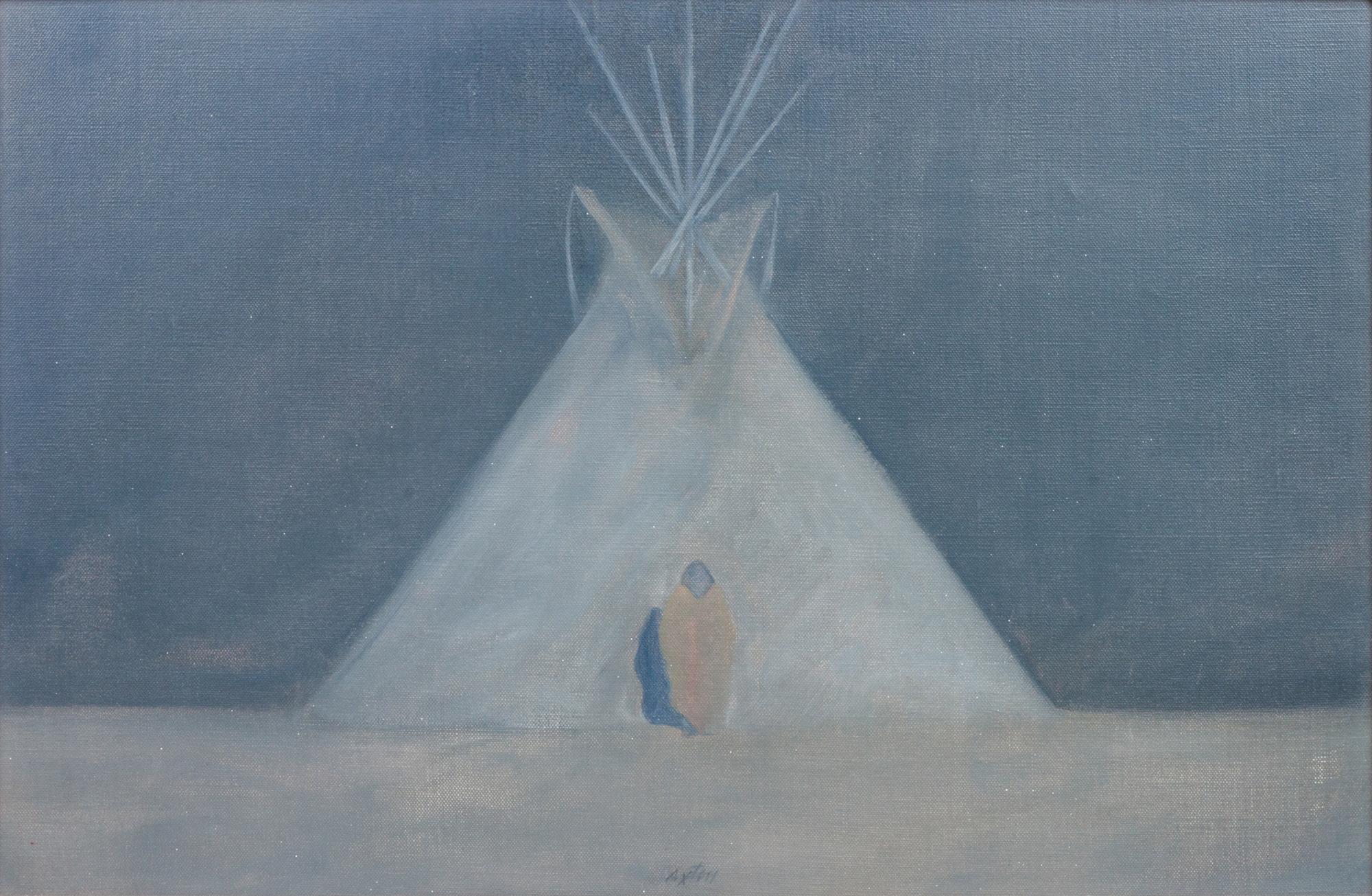 Figure and Teepee at Night