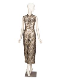 MOLLIE PARNIS, BROCADE JUMPSUIT ENSEMBLE