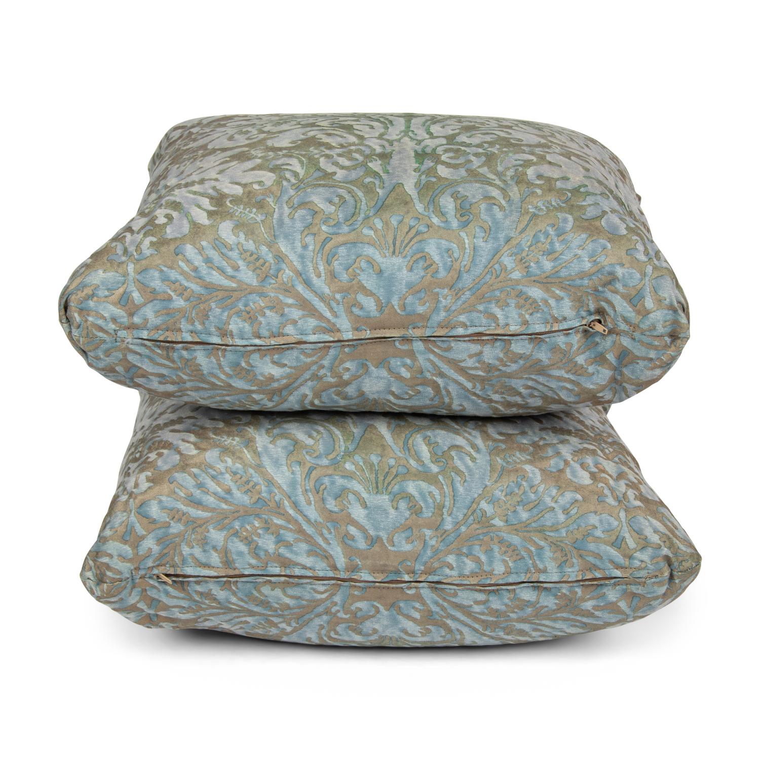 A Pair of Fortuny Sevres Throw Pillows