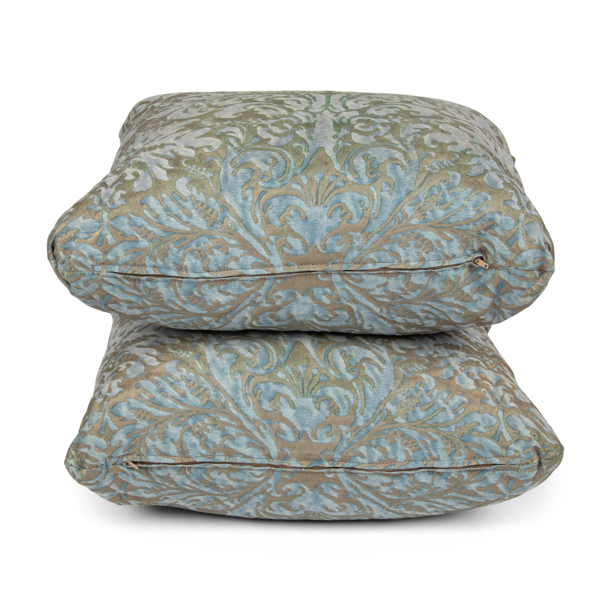 A Pair of Fortuny Sevres Throw Pillows