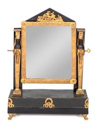 Empire Style Parcel-Gilt and Painted Dressing Mirror — EARLY 20TH CENTURY