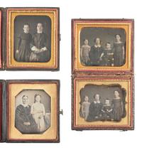 [EARLY PHOTOGRAPHY]. 16 sixth plate daguerreotype family portraits incl. parents with children.