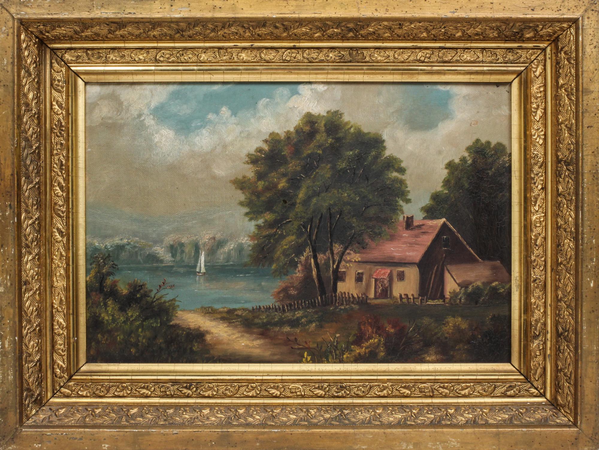 Artist Unknown, (19th century), Landscape with Lake, Cottage and Boat