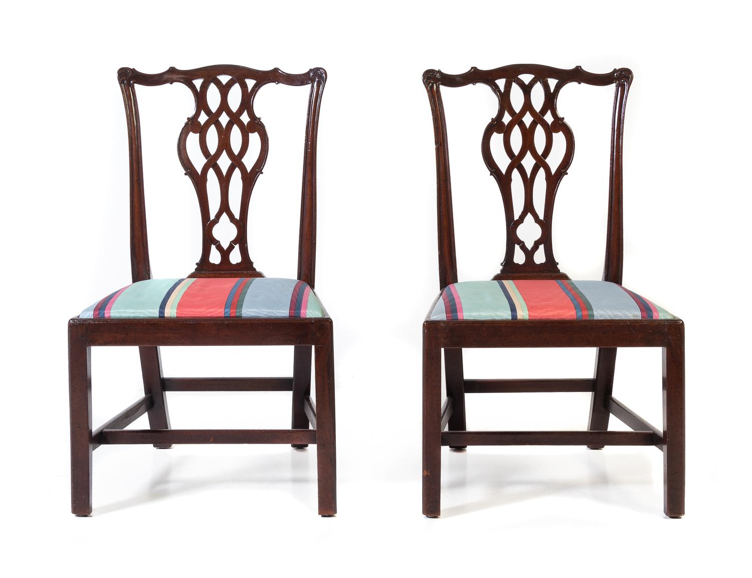 A Pair of George III Mahogany Side Chairs