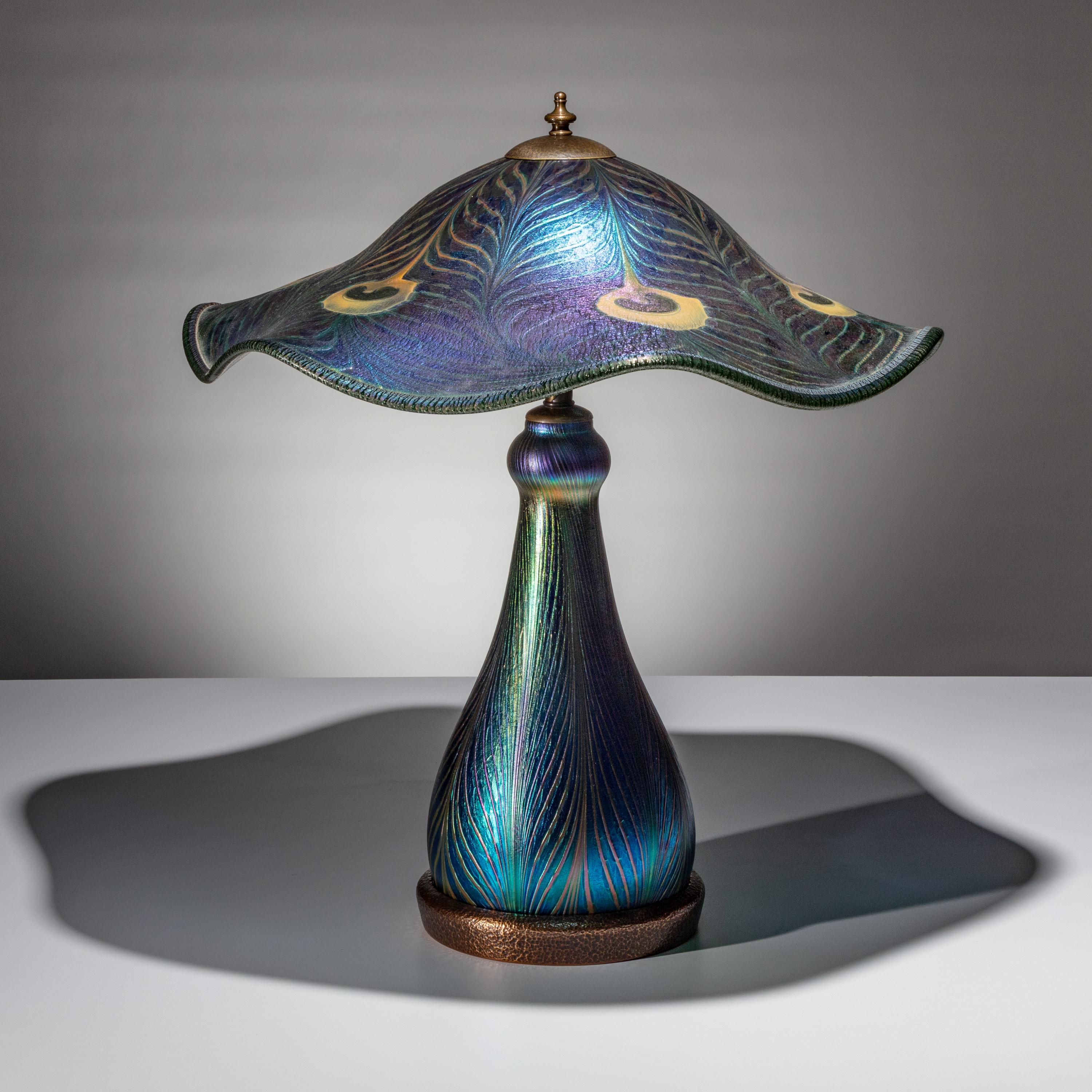 Charles Lotton (American, 1935–2021) — Large Peacock Feather Lamp, 2002