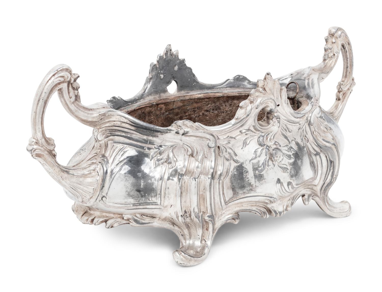 A Silvered Bronze Jardinière