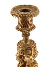 A Pair of Louis XVI Style Gilt Bronze Candlesticks