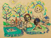 Seymour Rosofsky, (American, 1924-1981), Family in the Suburb