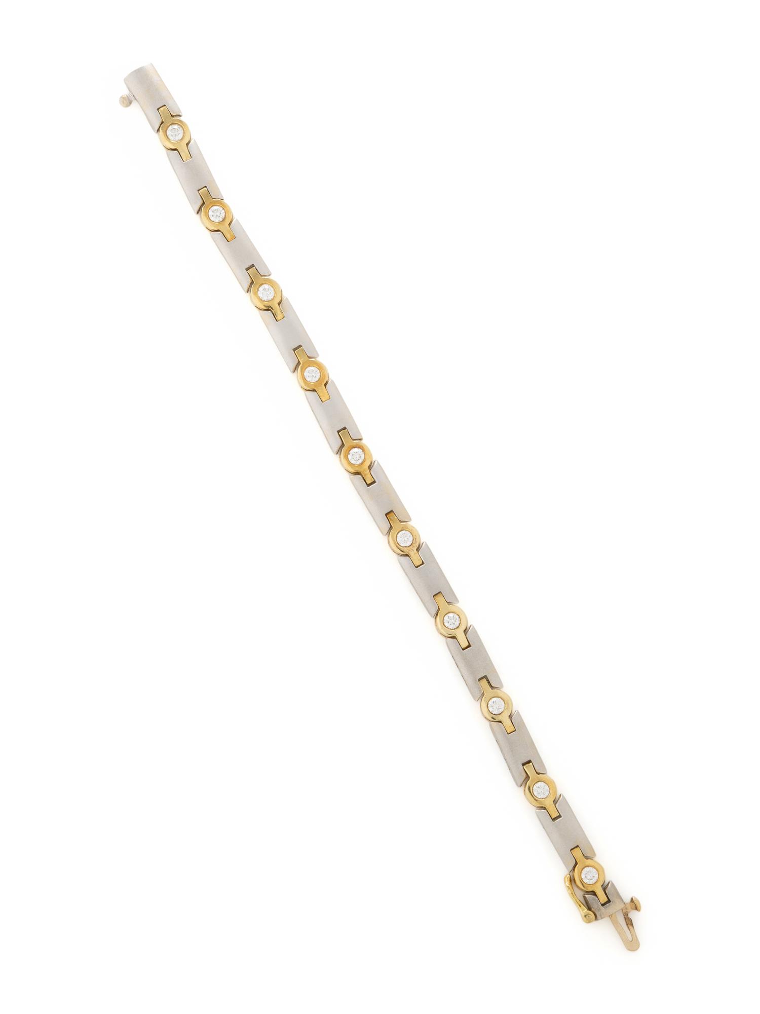 BICOLOR GOLD AND DIAMOND BRACELET