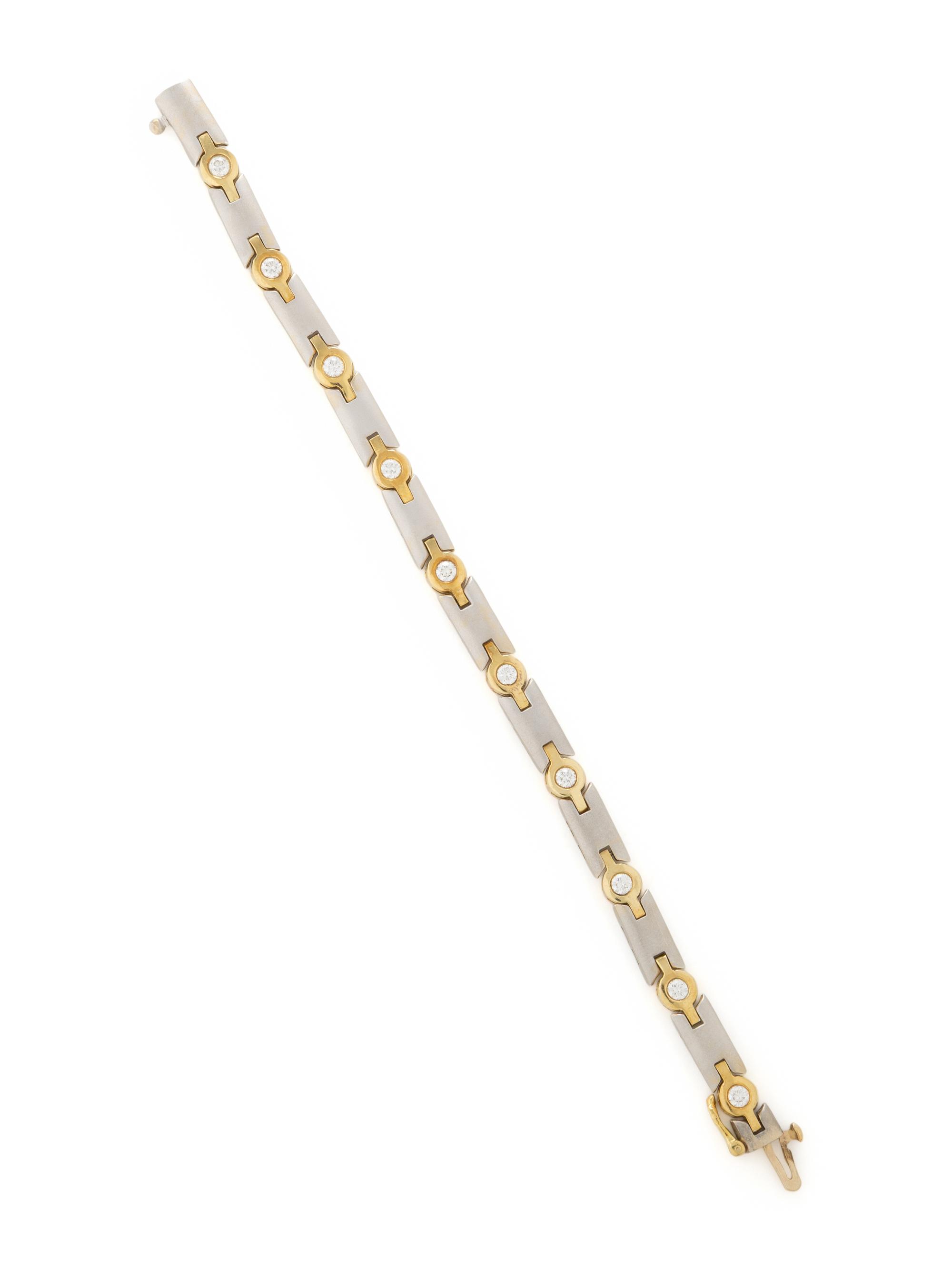 BICOLOR GOLD AND DIAMOND BRACELET