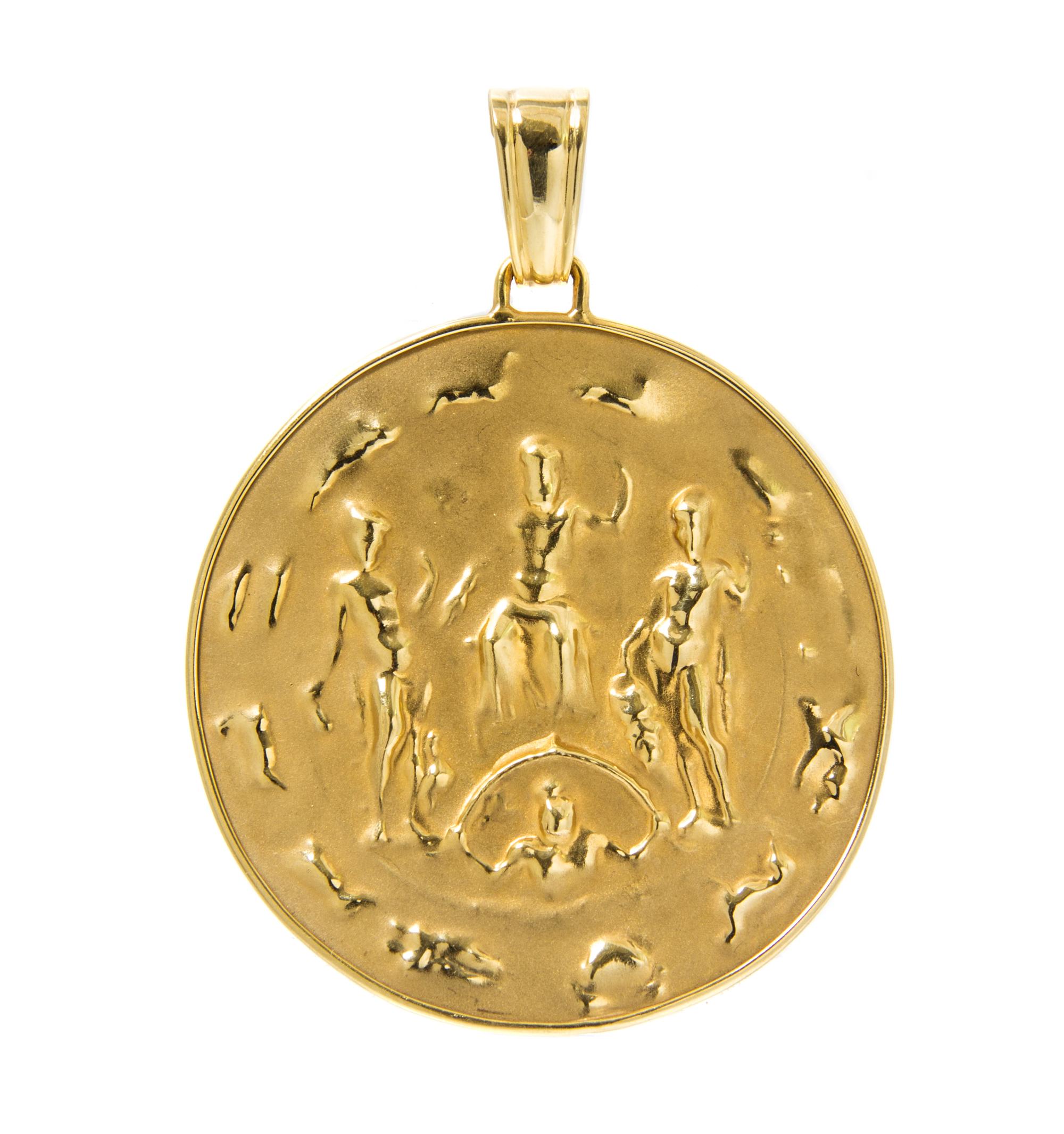 A 14 Karat Yellow Gold Pendant/Enhancer, Tagliamonte, Italy, 5.20 dwts.