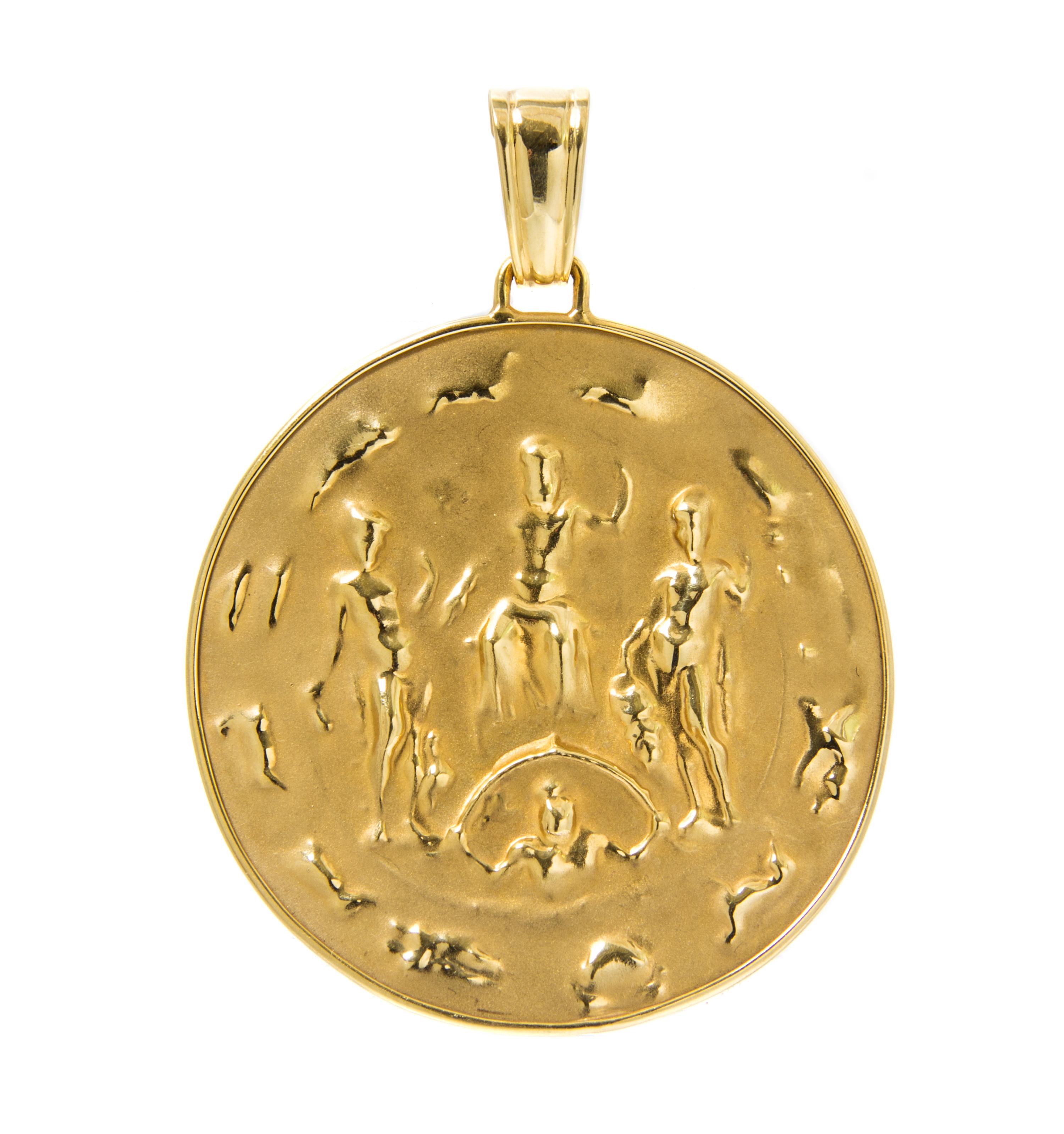 A 14 Karat Yellow Gold Pendant/Enhancer, Tagliamonte, Italy, 5.20 dwts.