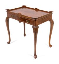 A Queen Anne Style Burlwood Side Table