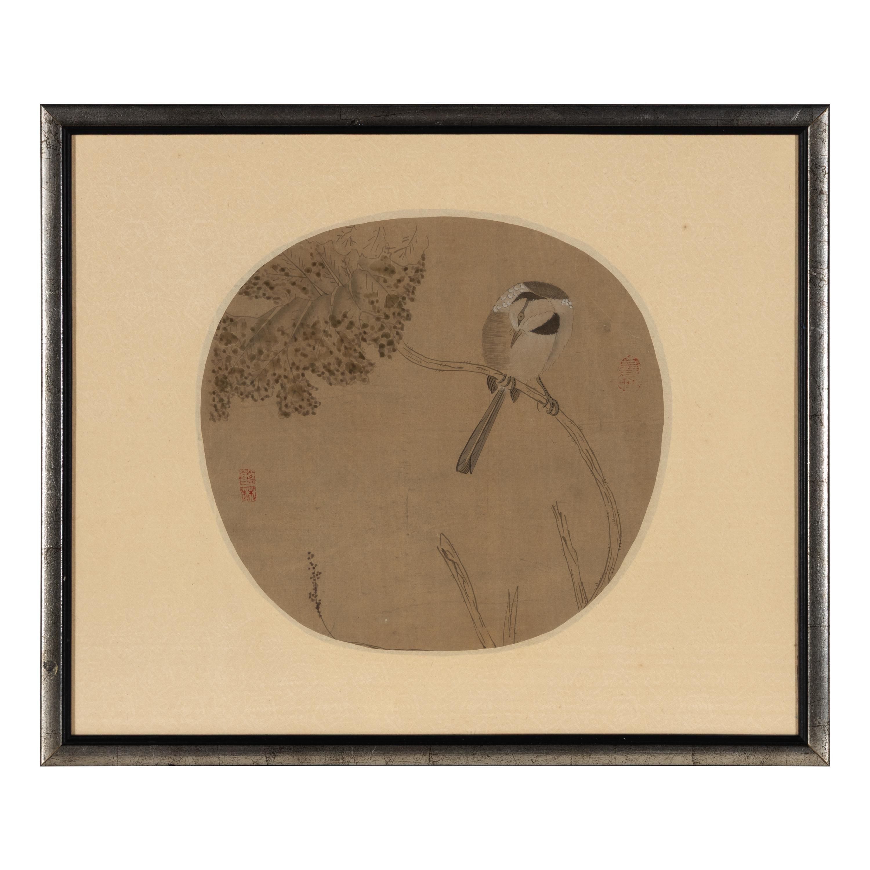 A Group of Chinese Ink on Silk Paintings and Books, 20th Century — 近代 絹本水墨花鳥鏡框兩幅及冊頁書兩種