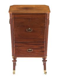 A George III Ebony-Strung Mahogany Cellarette