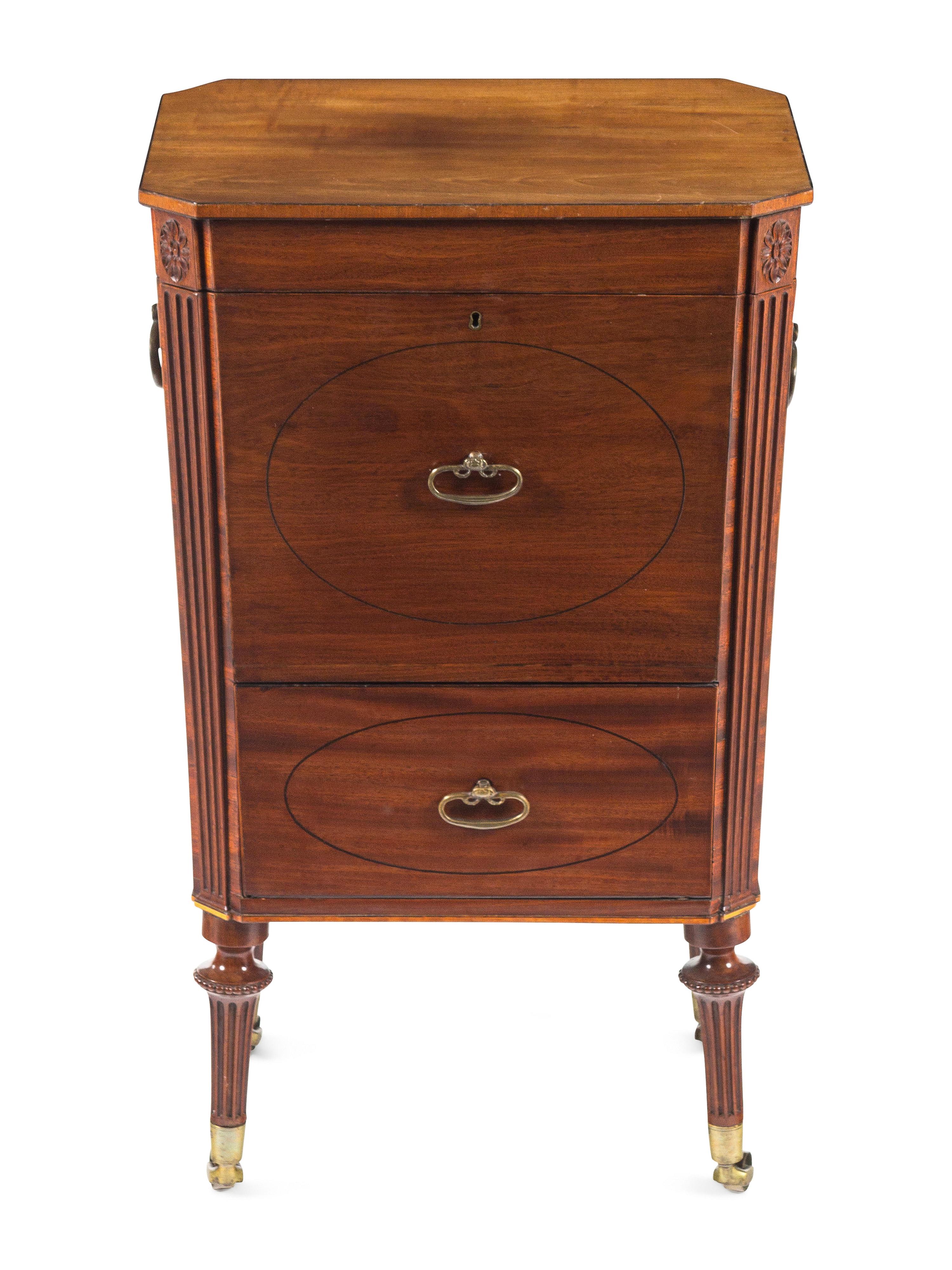 A George III Ebony-Strung Mahogany Cellarette