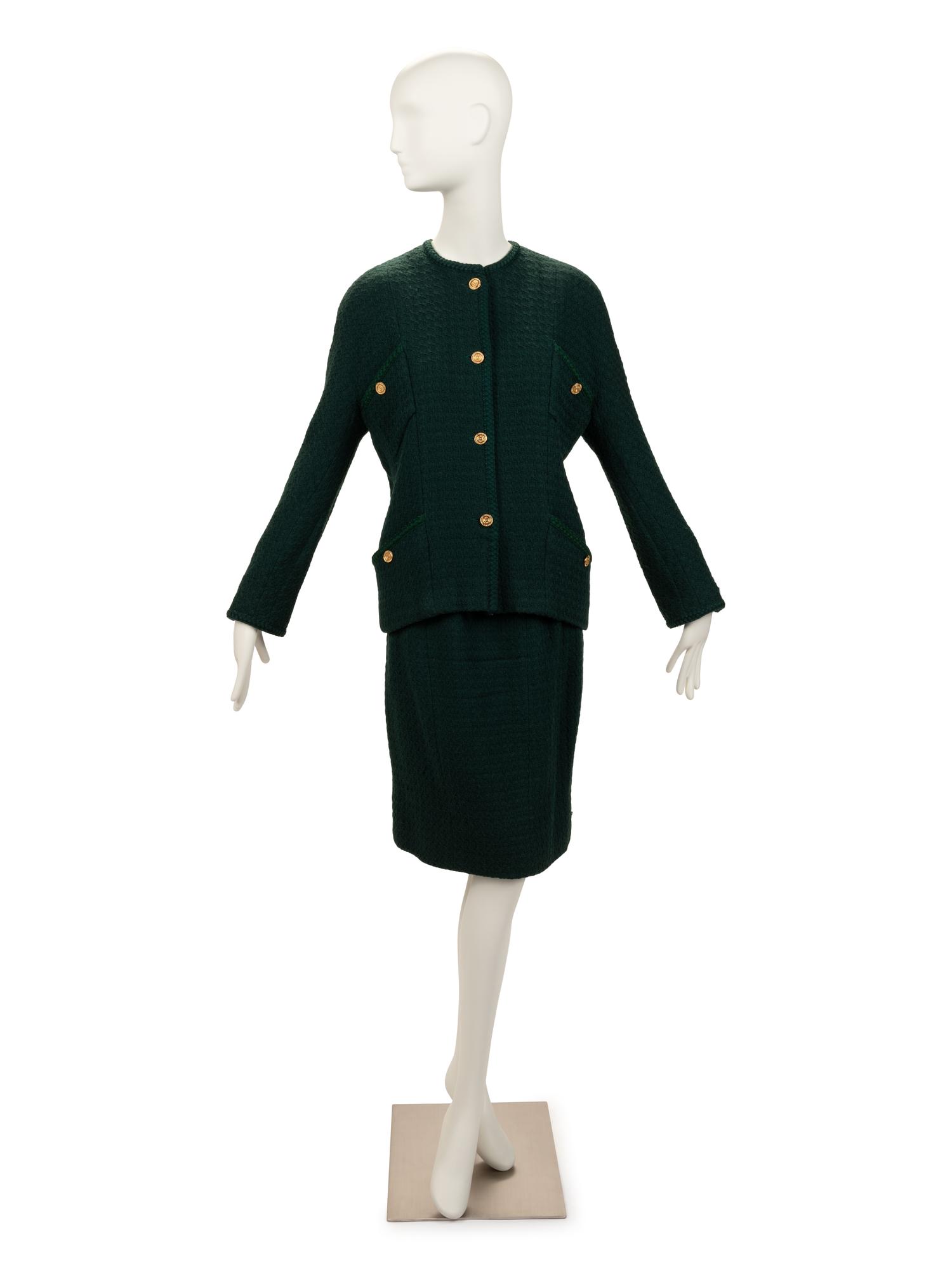 Chanel Green Skirt Suit, 1980-90s