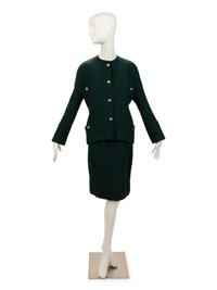 Chanel Green Skirt Suit, 1980-90s