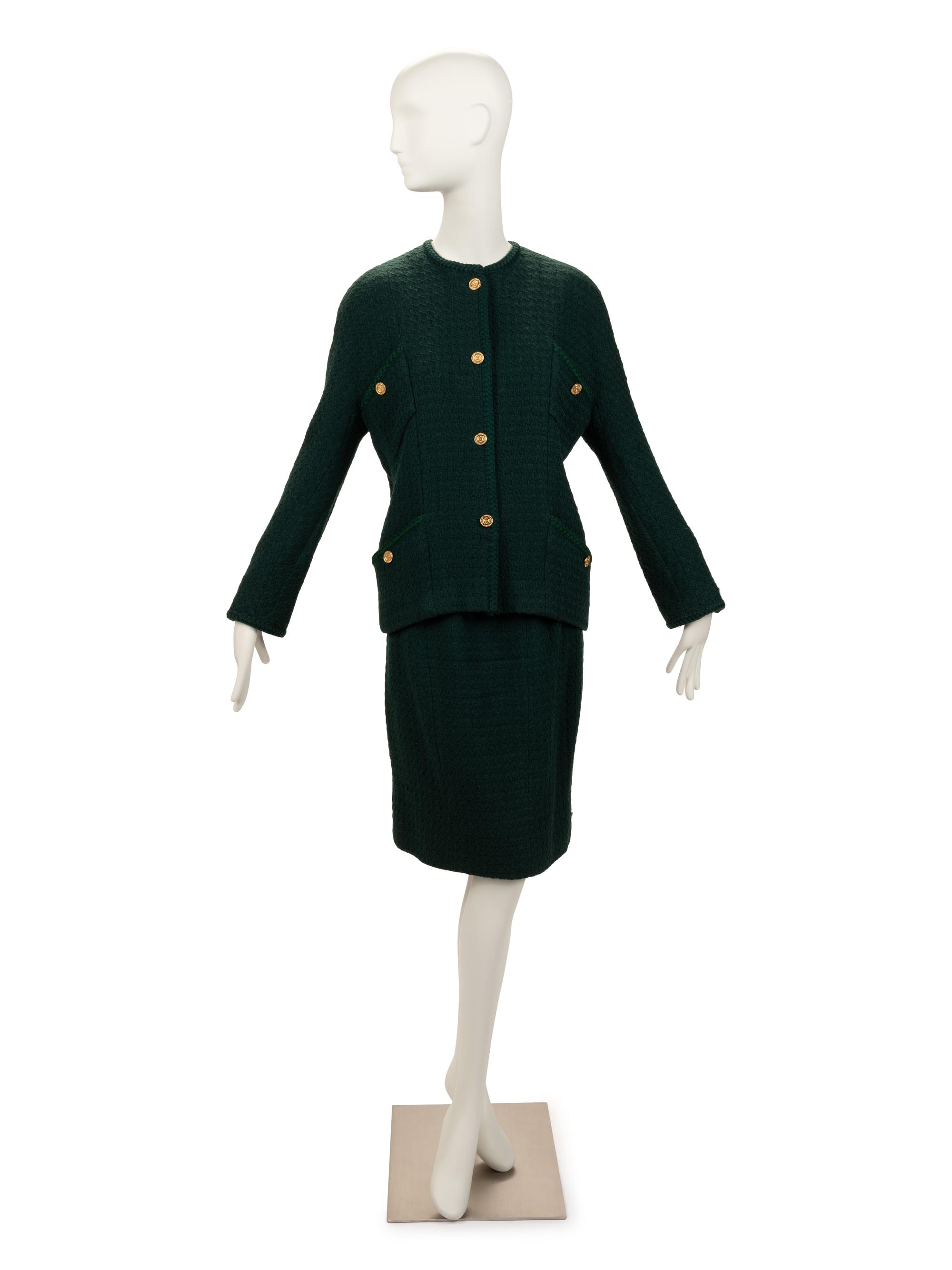 Chanel Green Skirt Suit, 1980-90s