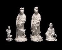Four Chinese Blanc-de-Chine Porcelain Figures