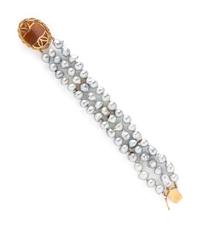 BAROQUE CULTURED GRAY PEARL AND SHELL CAMEO BRACELET
