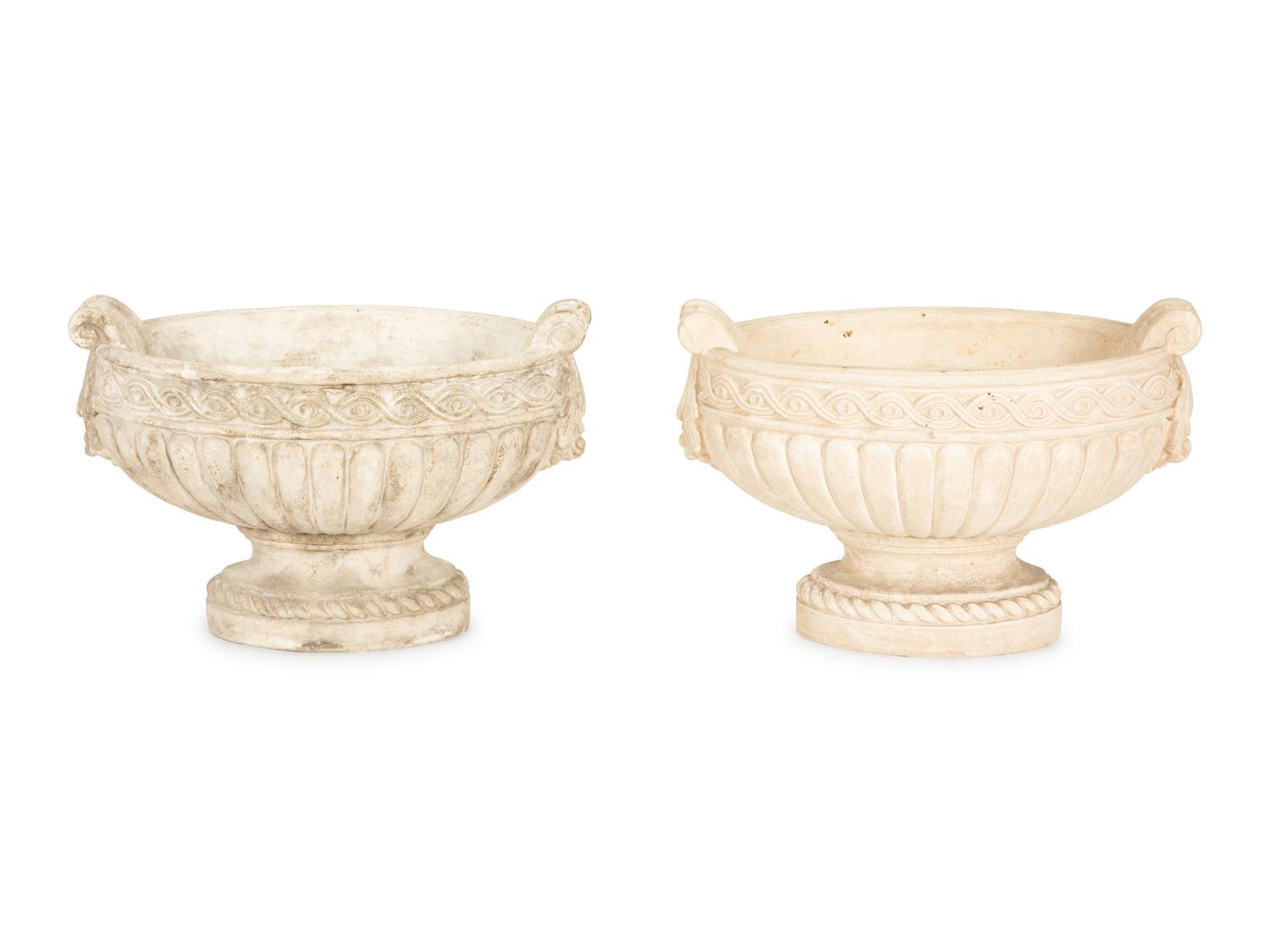 Four Cast Stone And Resin Planters