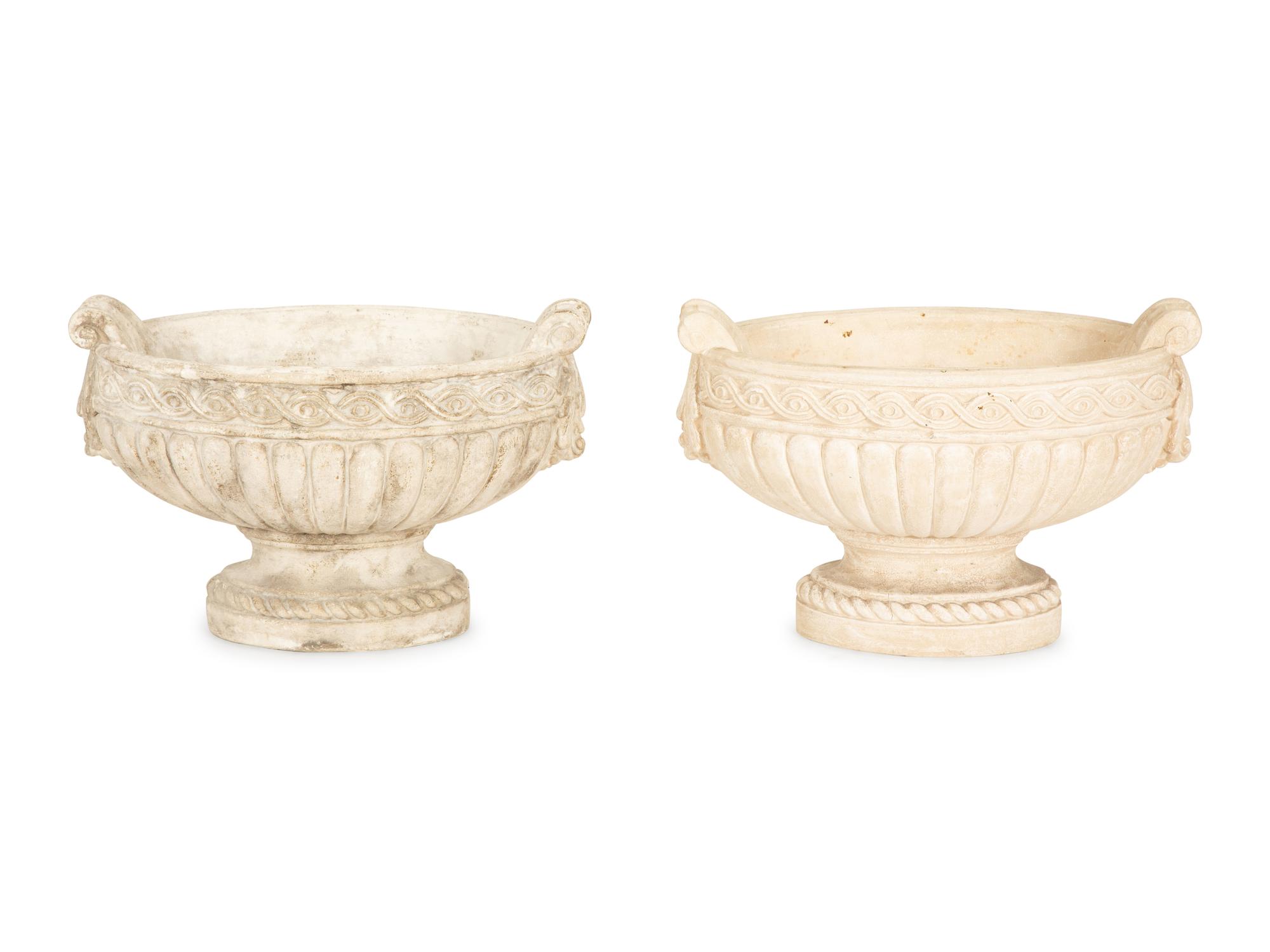 Four Cast Stone And Resin Planters
