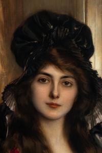 A Young Beauty Holding a Bouquet of Flowers