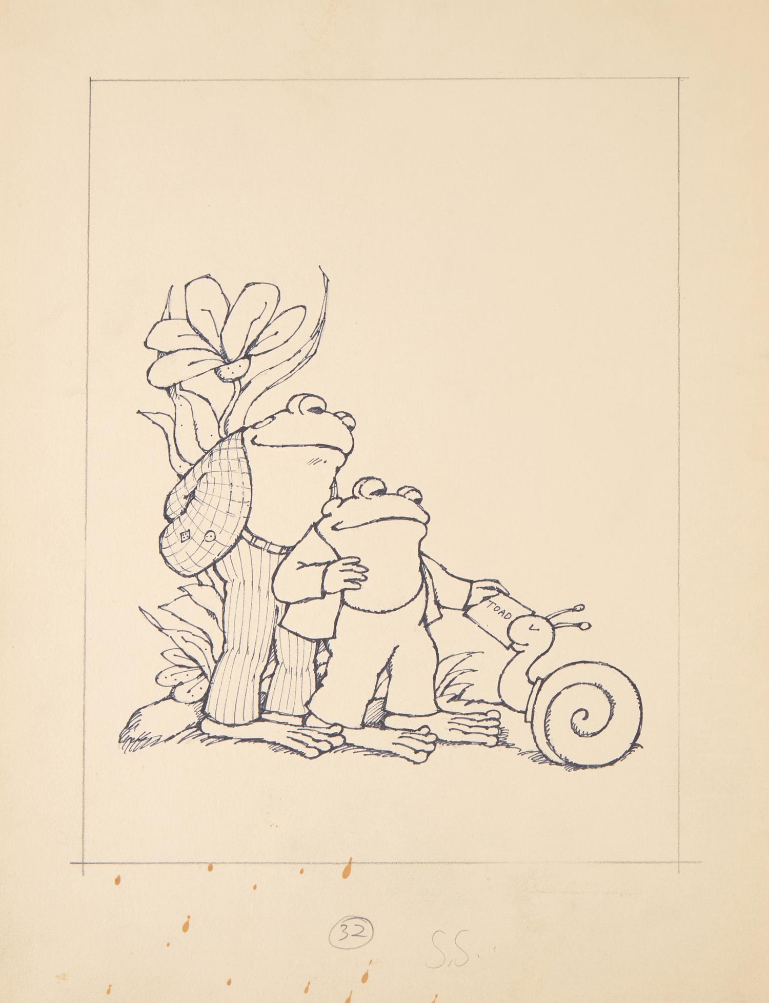 [Children's & Illustrated] Lobel, Arnold. Original Illustration of Frog and Toad
