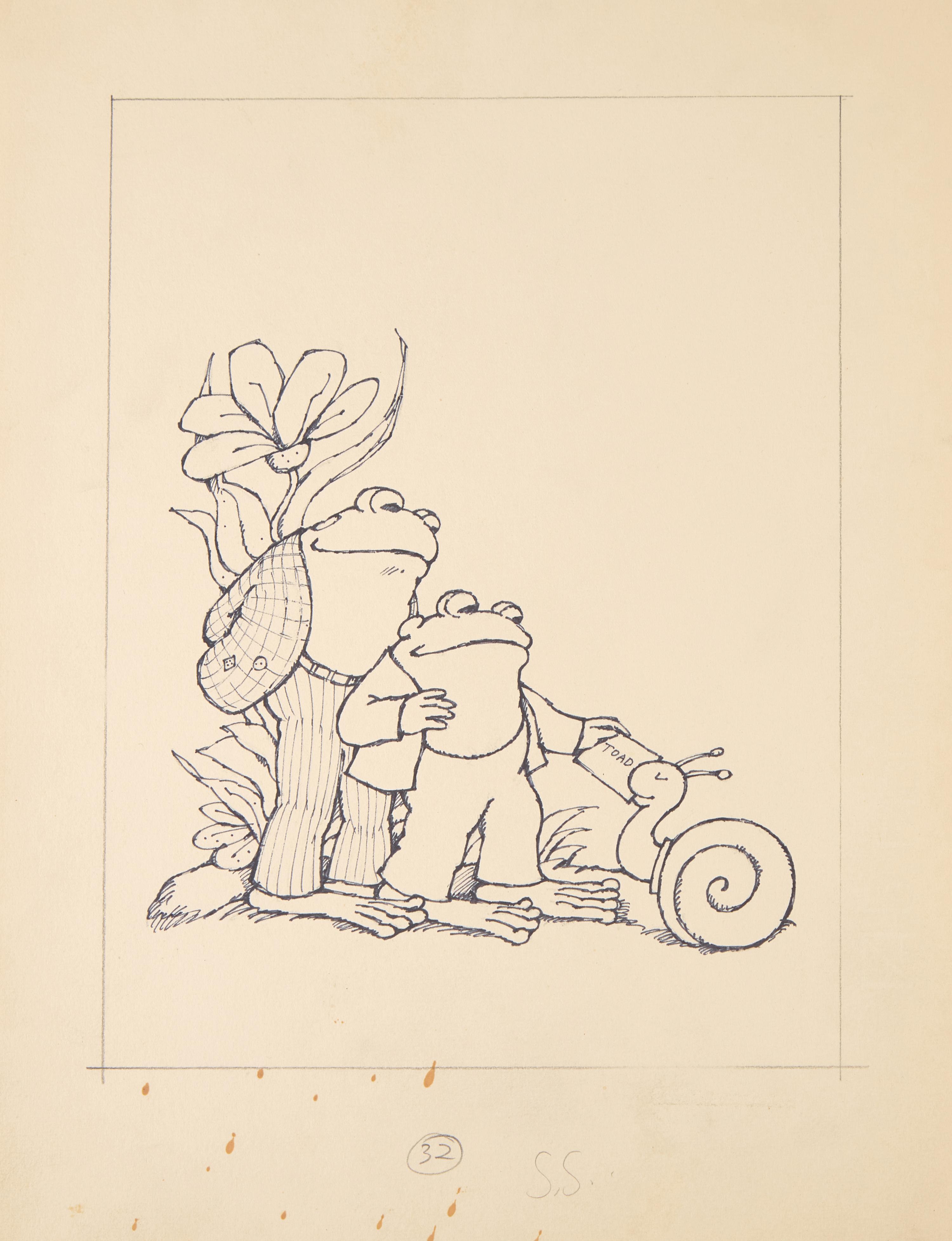 [Children's & Illustrated] Lobel, Arnold. Original Illustration of Frog and Toad