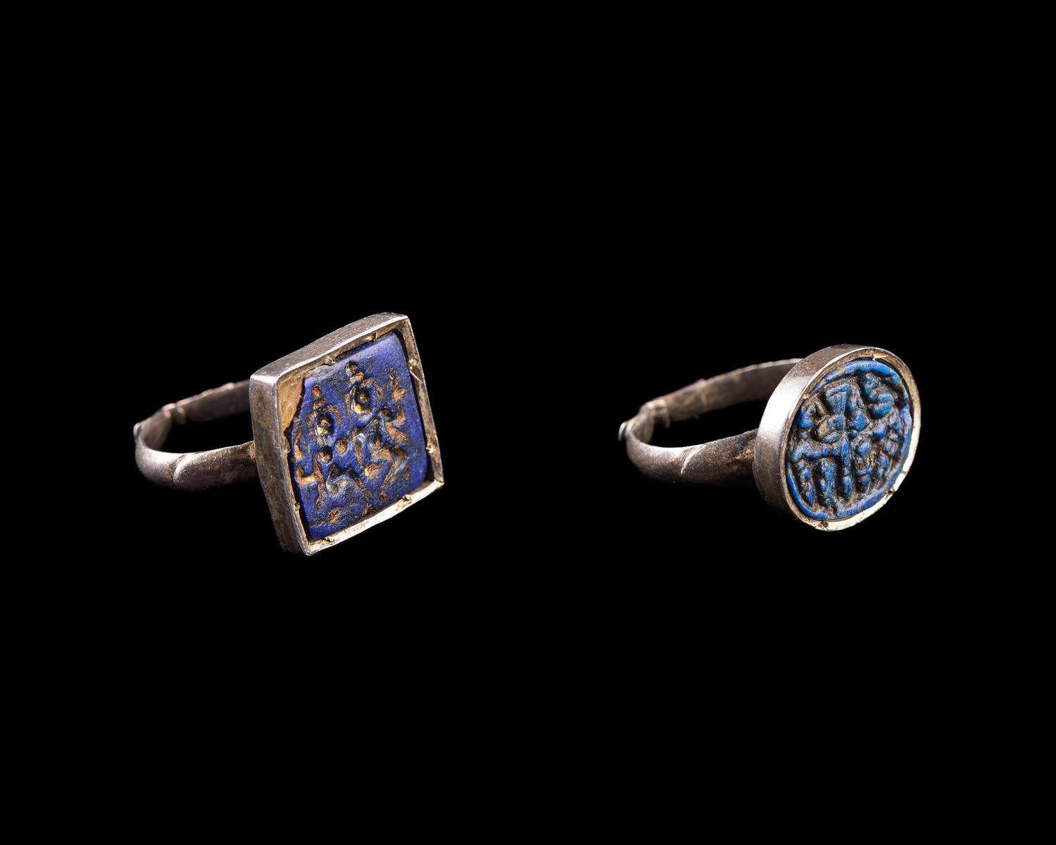 Two Western Asian Lapis Lazuli Ring Stones — Set in a silver ring