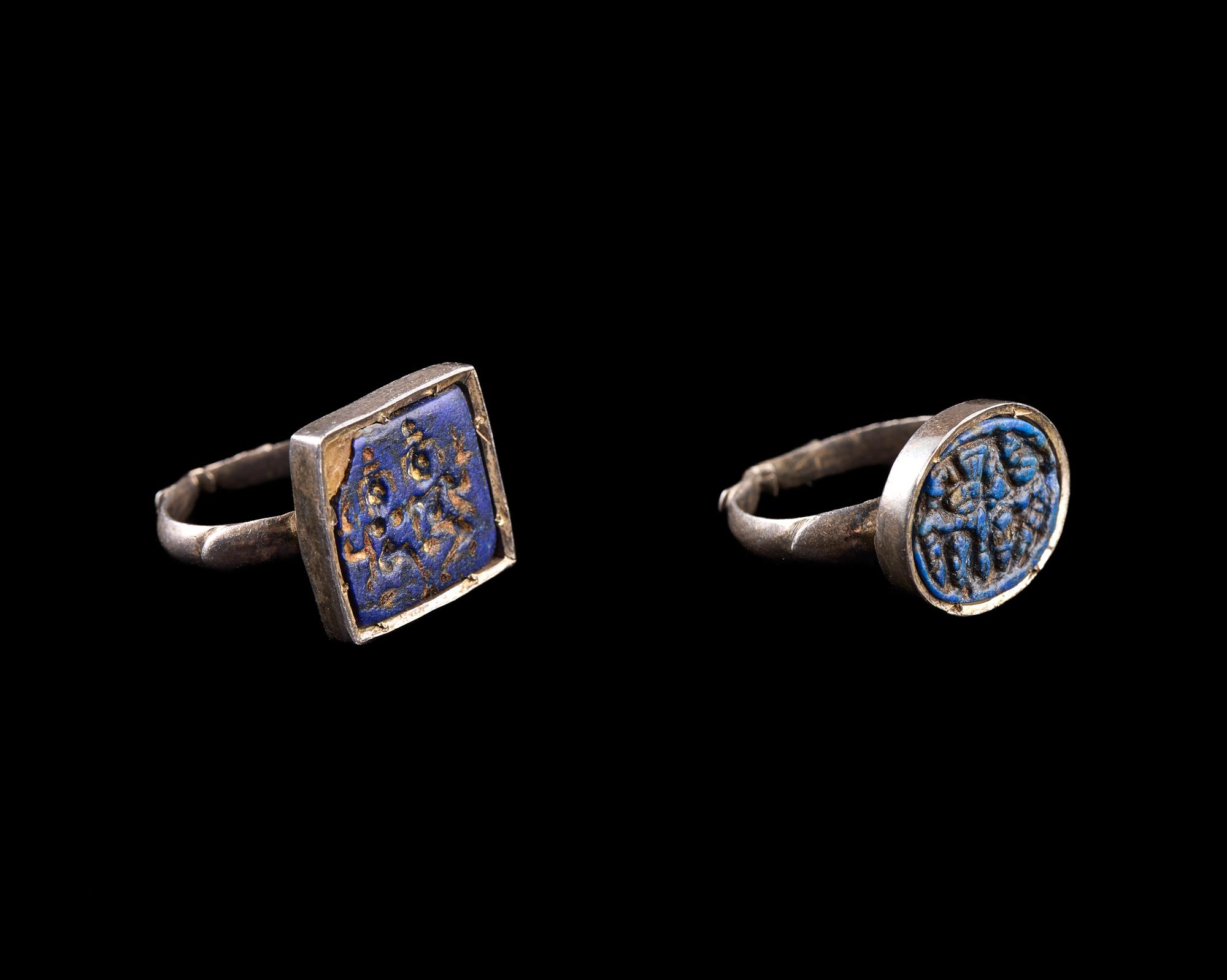 Two Western Asian Lapis Lazuli Ring Stones — Set in a silver ring