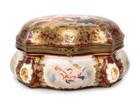 A Sèvres Style Porcelain Table Casket