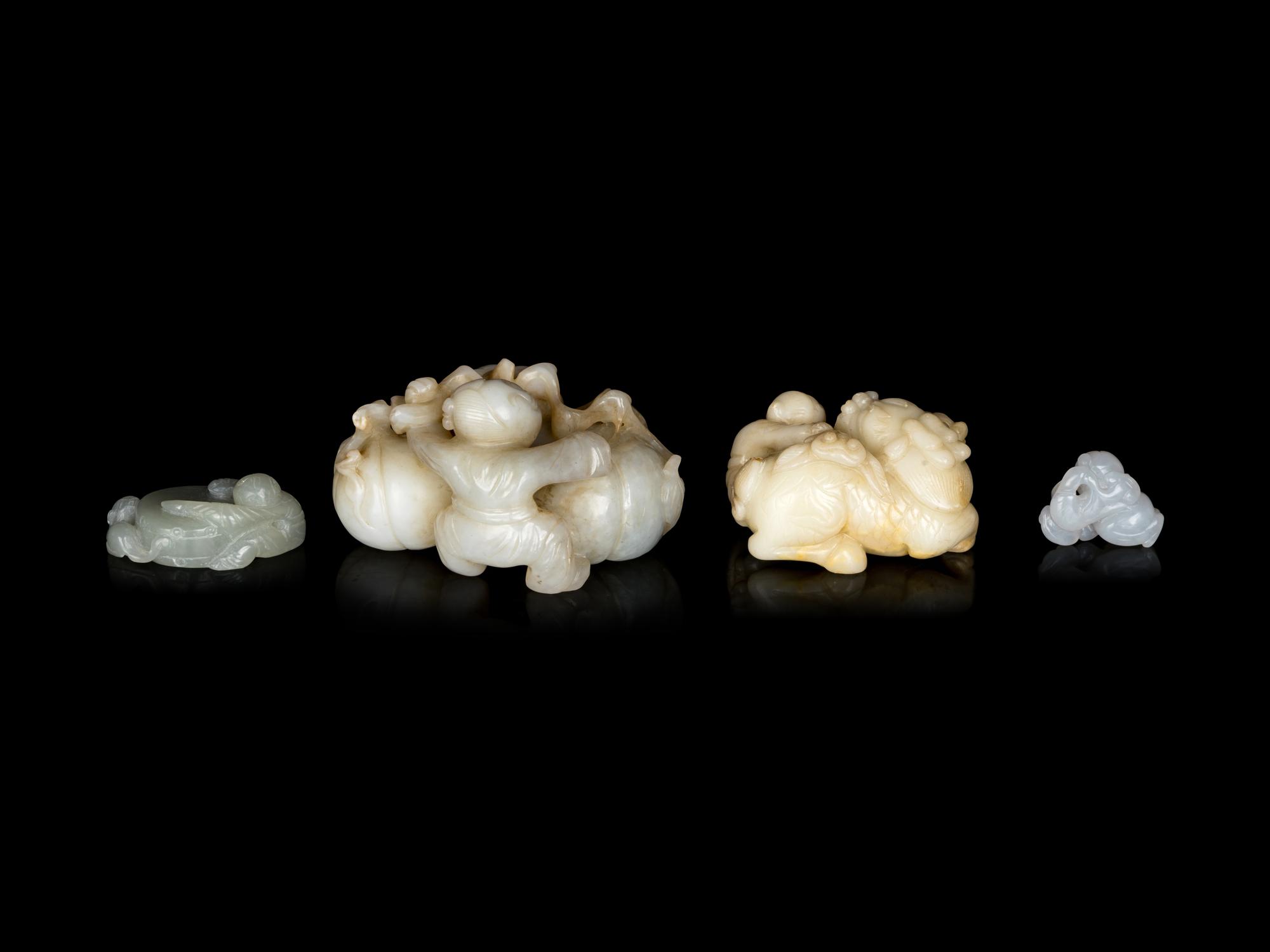 Four Chinese Jade Carvings of Boys