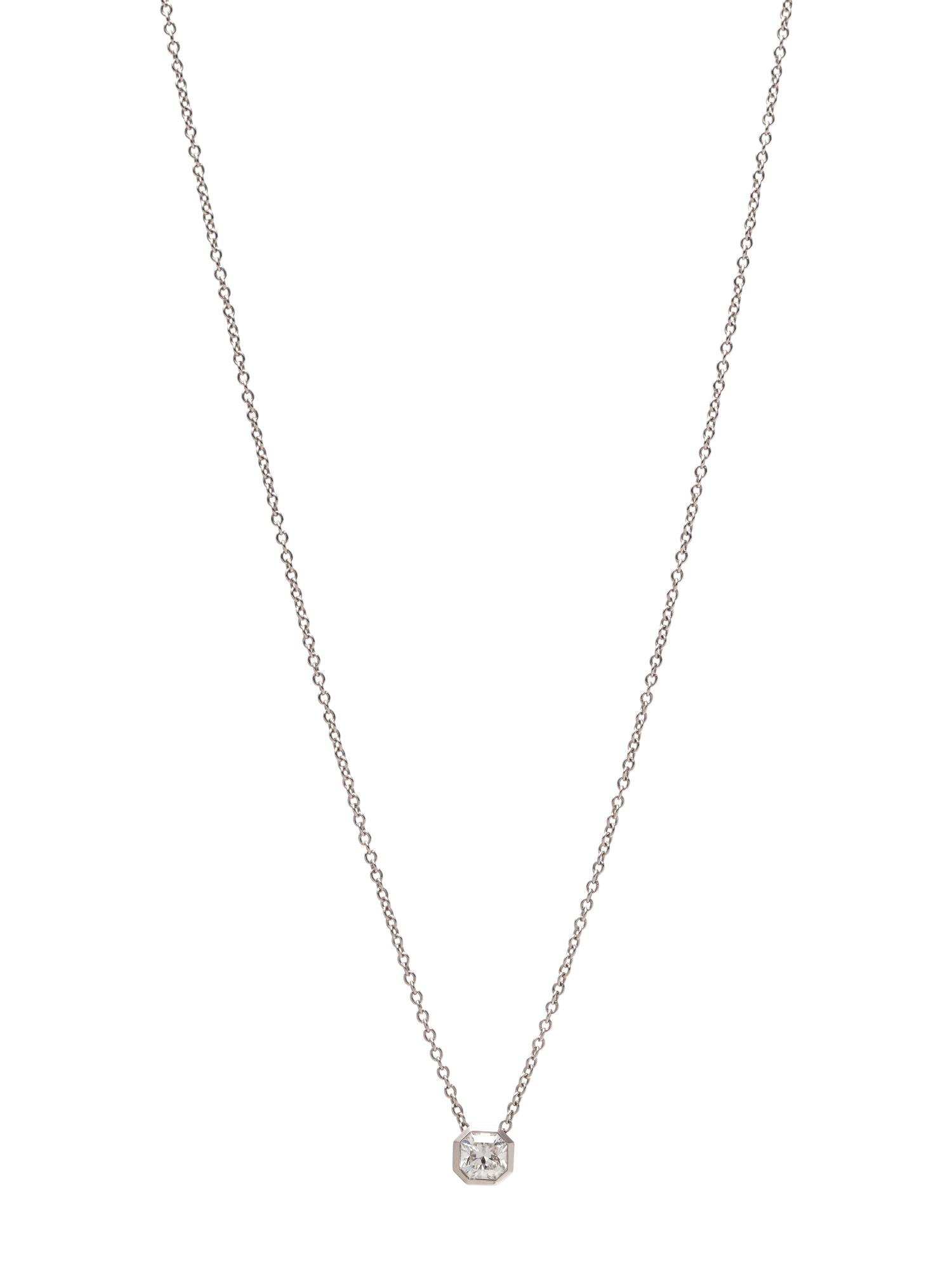 TIFFANY & CO., PLATINUM AND 'LUCIDA' DIAMOND PENDANT/NECKLACE