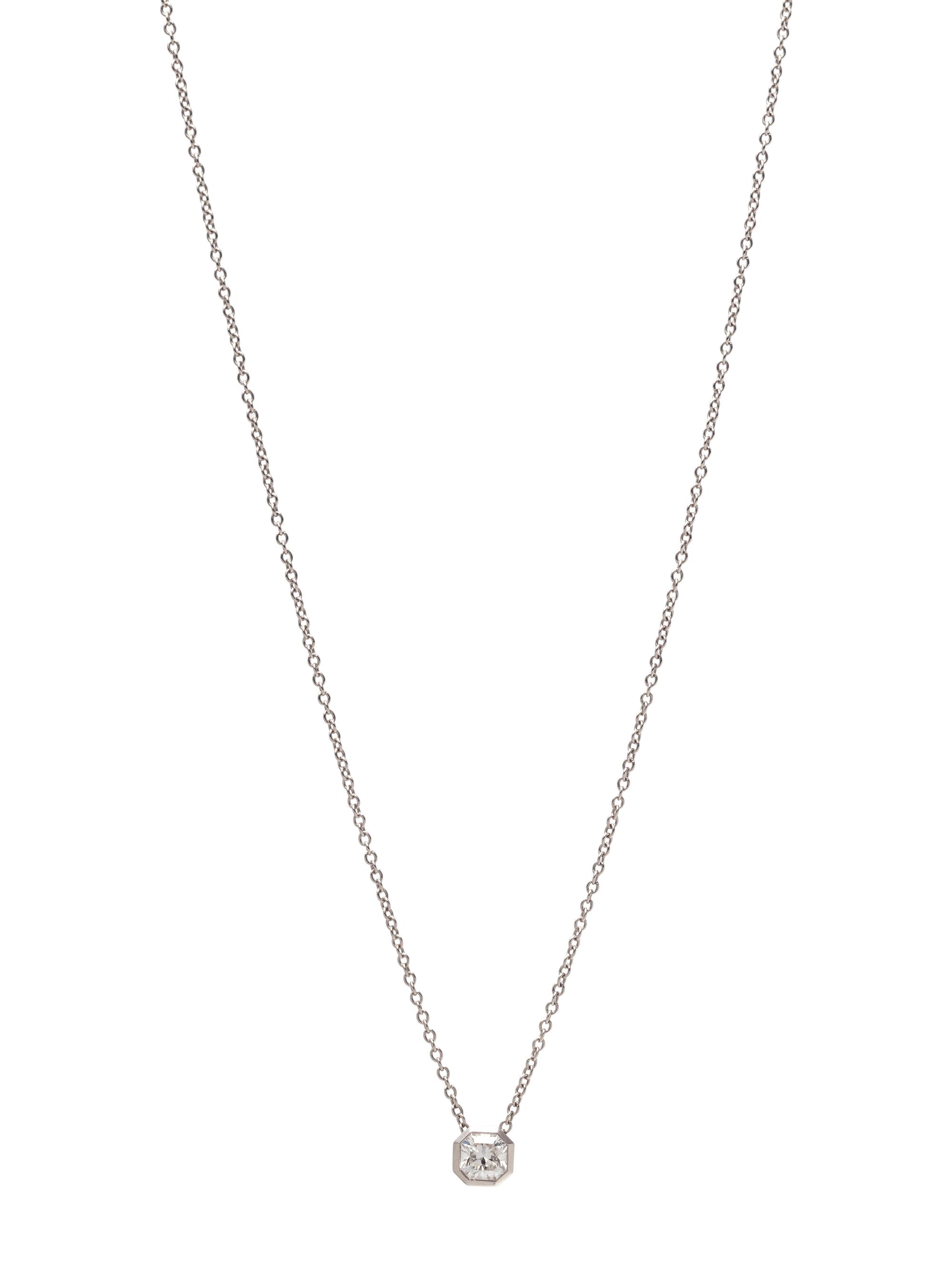 TIFFANY & CO., PLATINUM AND 'LUCIDA' DIAMOND PENDANT/NECKLACE