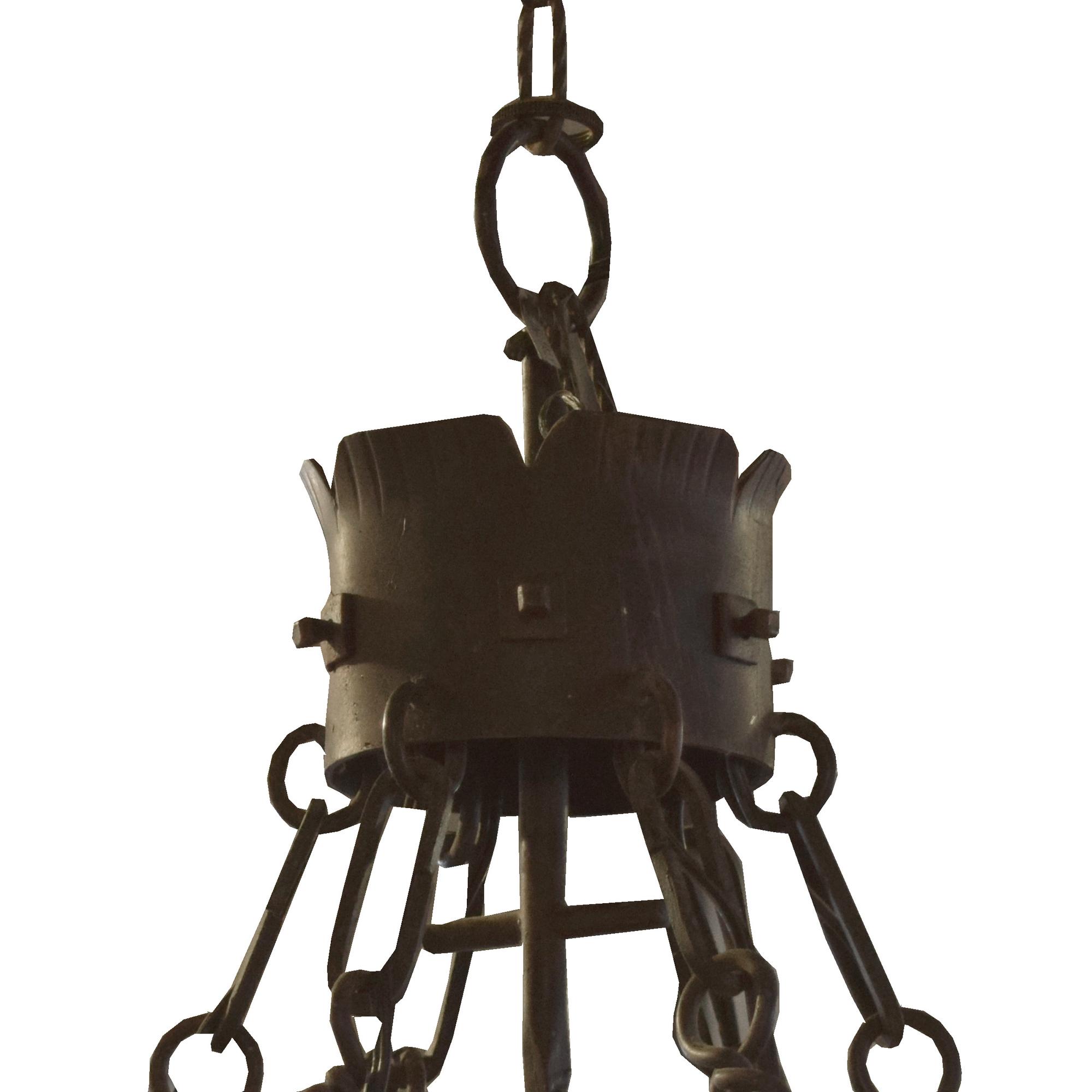 A Wrought Iron Chandelier 23" W x 23" D x 24" H — United States, Circa 1930