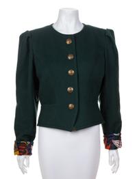 An Hermès Vintage Green Wool Cashmere Reversible Jacket, Size 42.