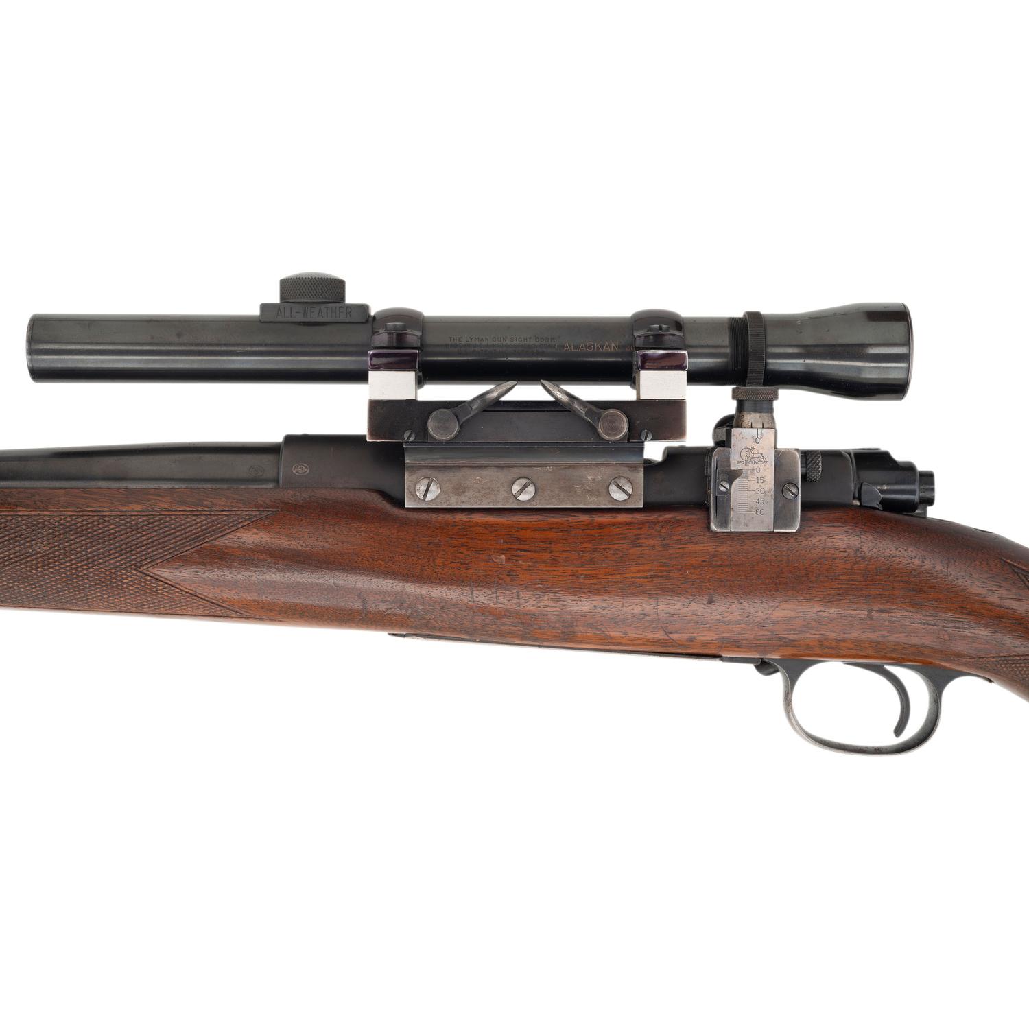 **Pre-64 Transitional Winchester Model 70 with Lyman Alaskan Scope and Griffin & Howe Side Mount