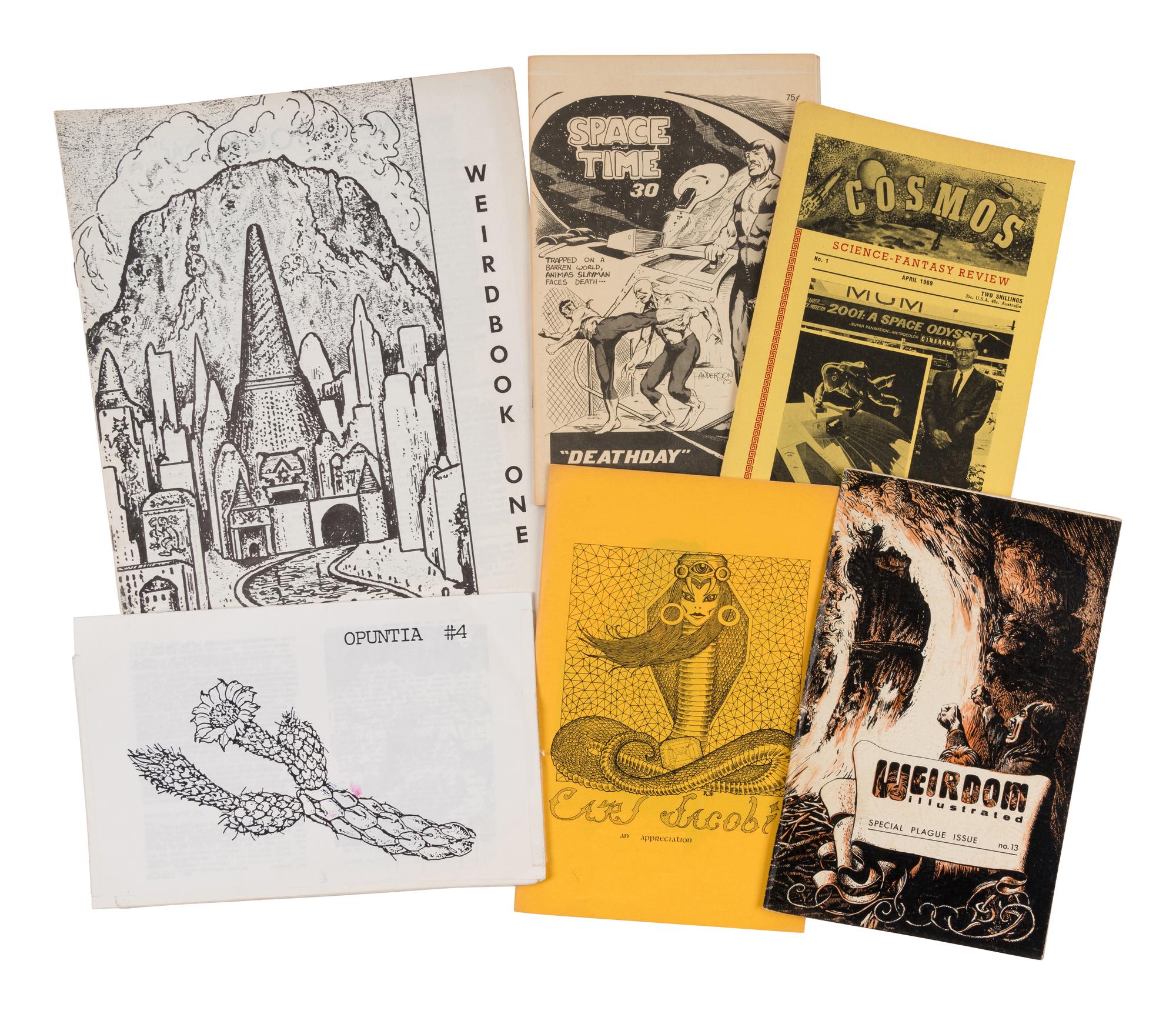 [FANZINES AND PERIODICALS]. A large group of amateur fanzines and science fiction and horror paperback and magazines. Roughly 1940s-1990s.