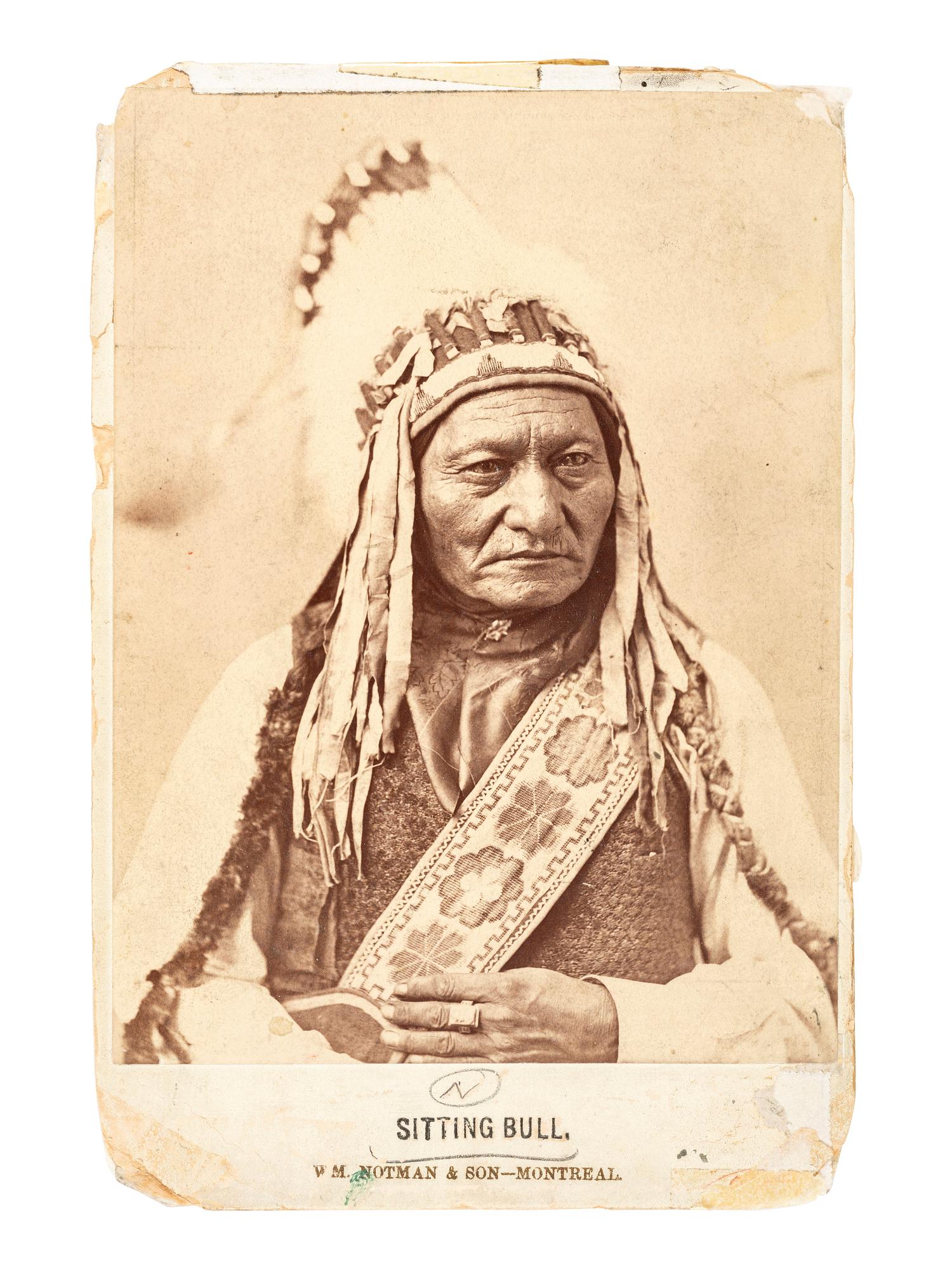 Sitting Bull NOTMAN, William (1826-1891), photographer. Cabinet card of Sitting Bull. Montreal, Canada: Wm. Notman & Son, ca 1885.
