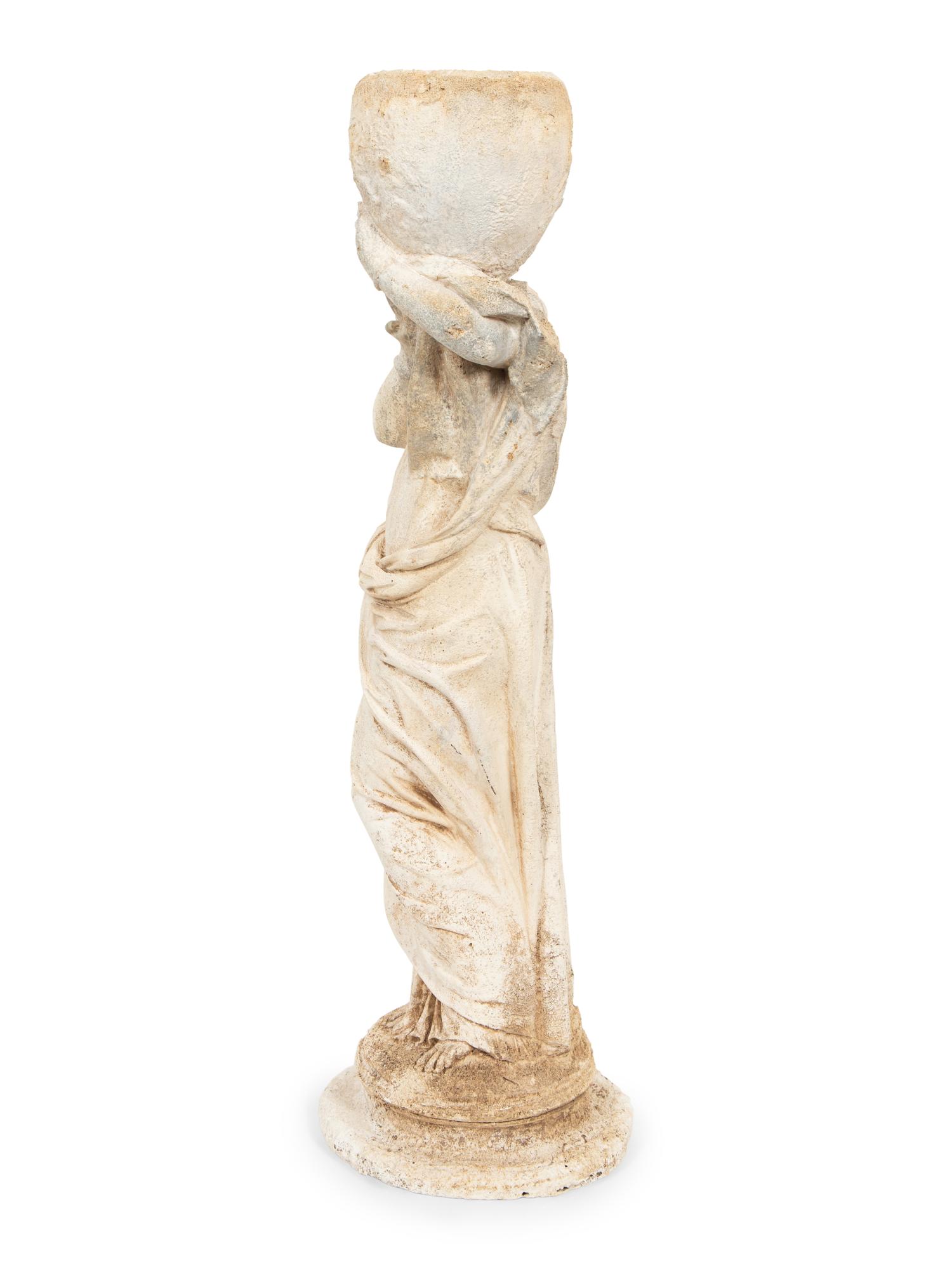 A Cast Composition Figure of a Water Maiden