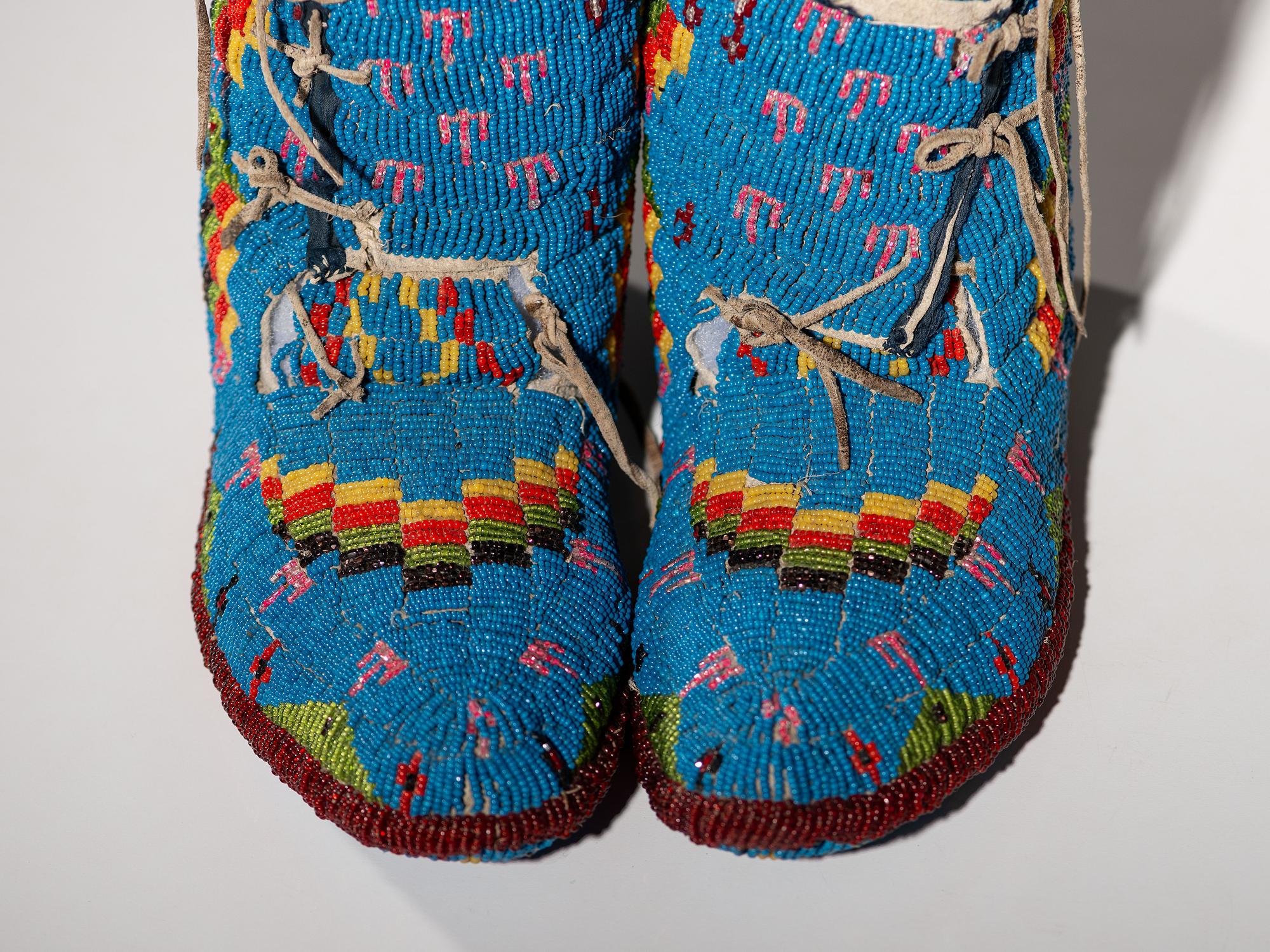 Sioux Fully Beaded Hightop Moccasins
