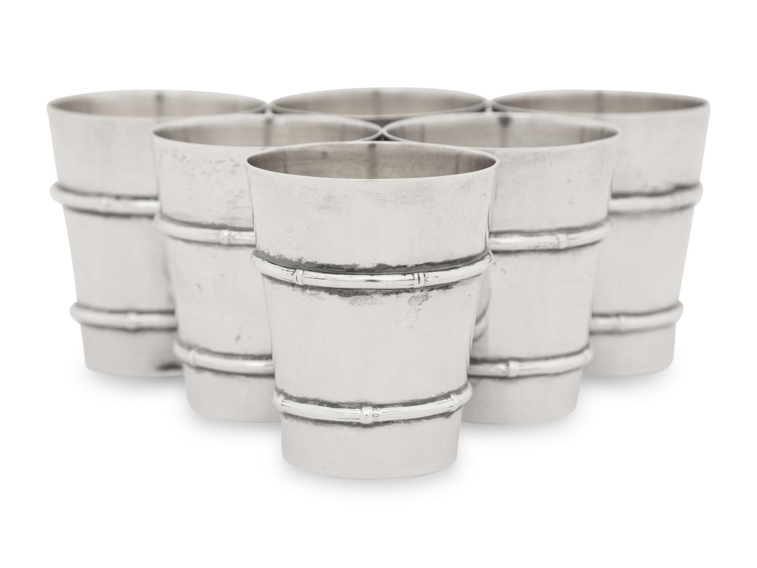 A Set of Six American Silver Cups