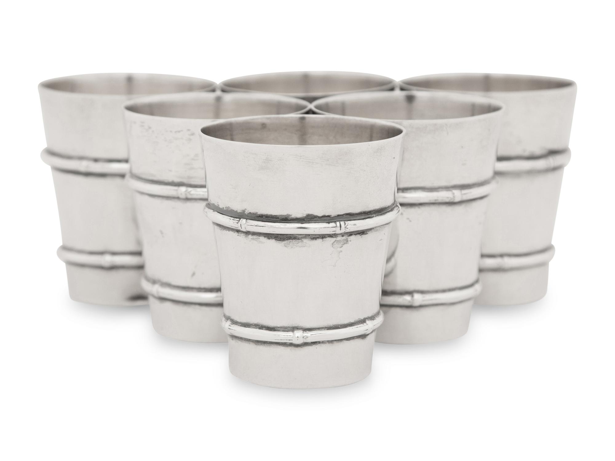 A Set of Six American Silver Cups
