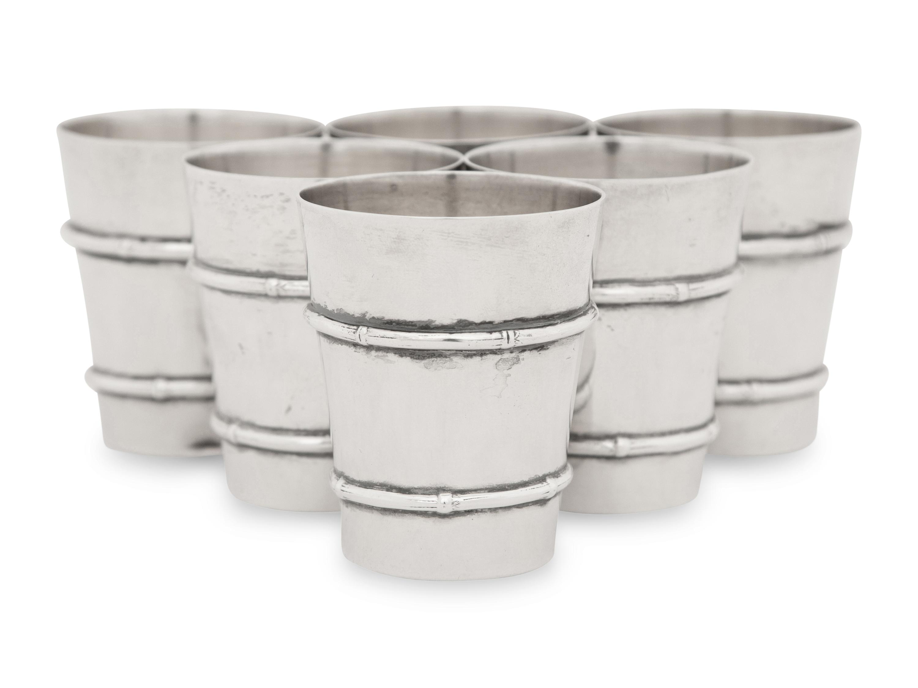 A Set of Six American Silver Cups