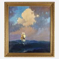 John Whorf (American, 1903–1959) Galleon at Sea, Fantasy