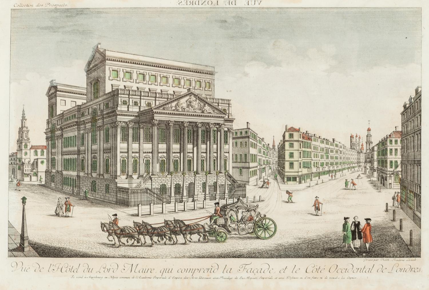 A Collection of Eighteen Hand-Colored Engravings Depicting Views of European Capitals and Famous Buildings