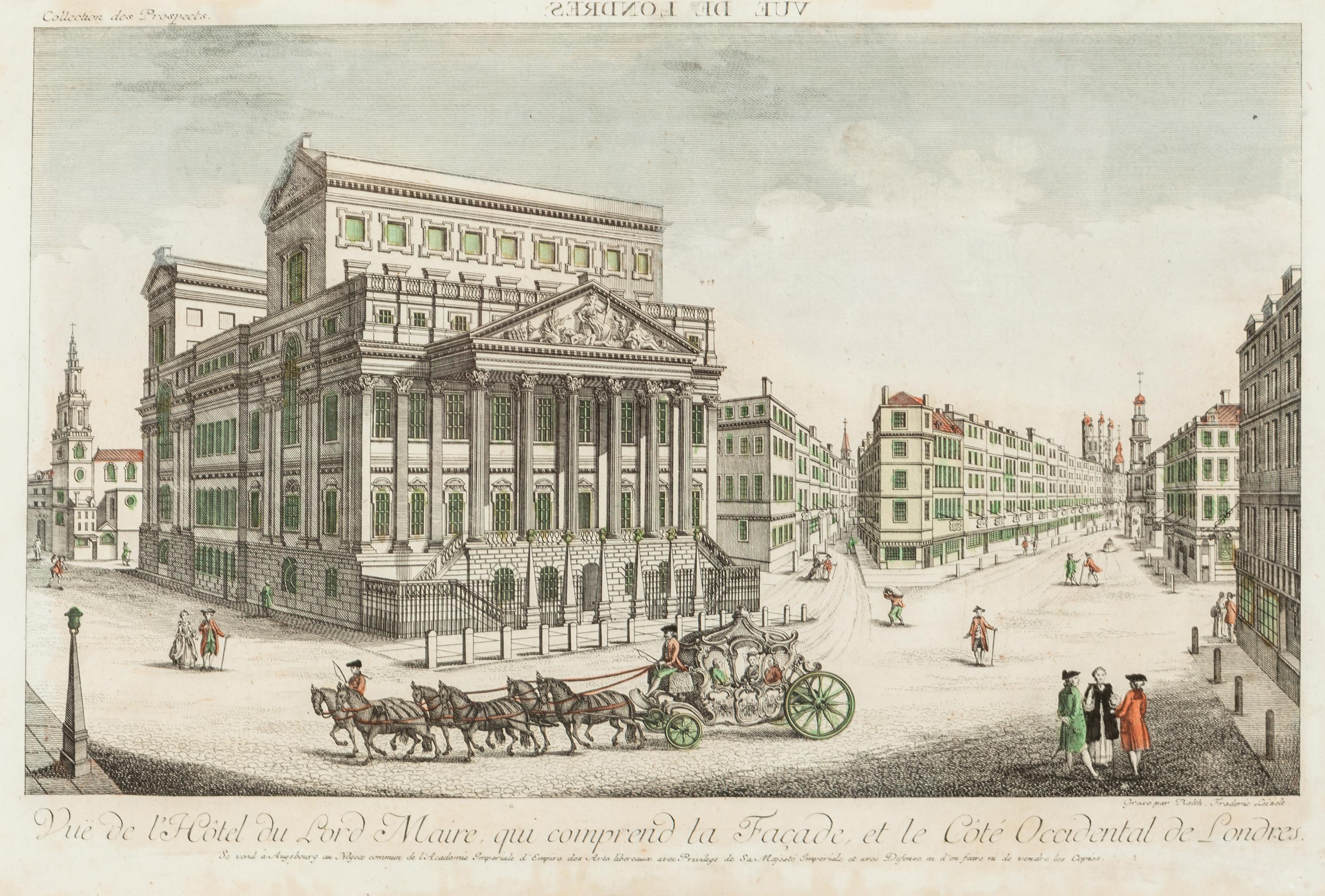 A Collection of Eighteen Hand-Colored Engravings Depicting Views of European Capitals and Famous Buildings